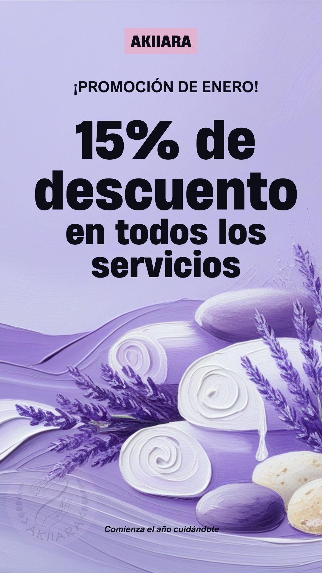 🌿 Empieza el año con bienestar: 15% de descuento en todos los masajes de Akiiara durante enero